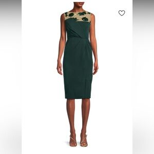 NWT JS Collections Adelaide Sequined Floral Knee-Length Cocktail Dress*Flaw*12